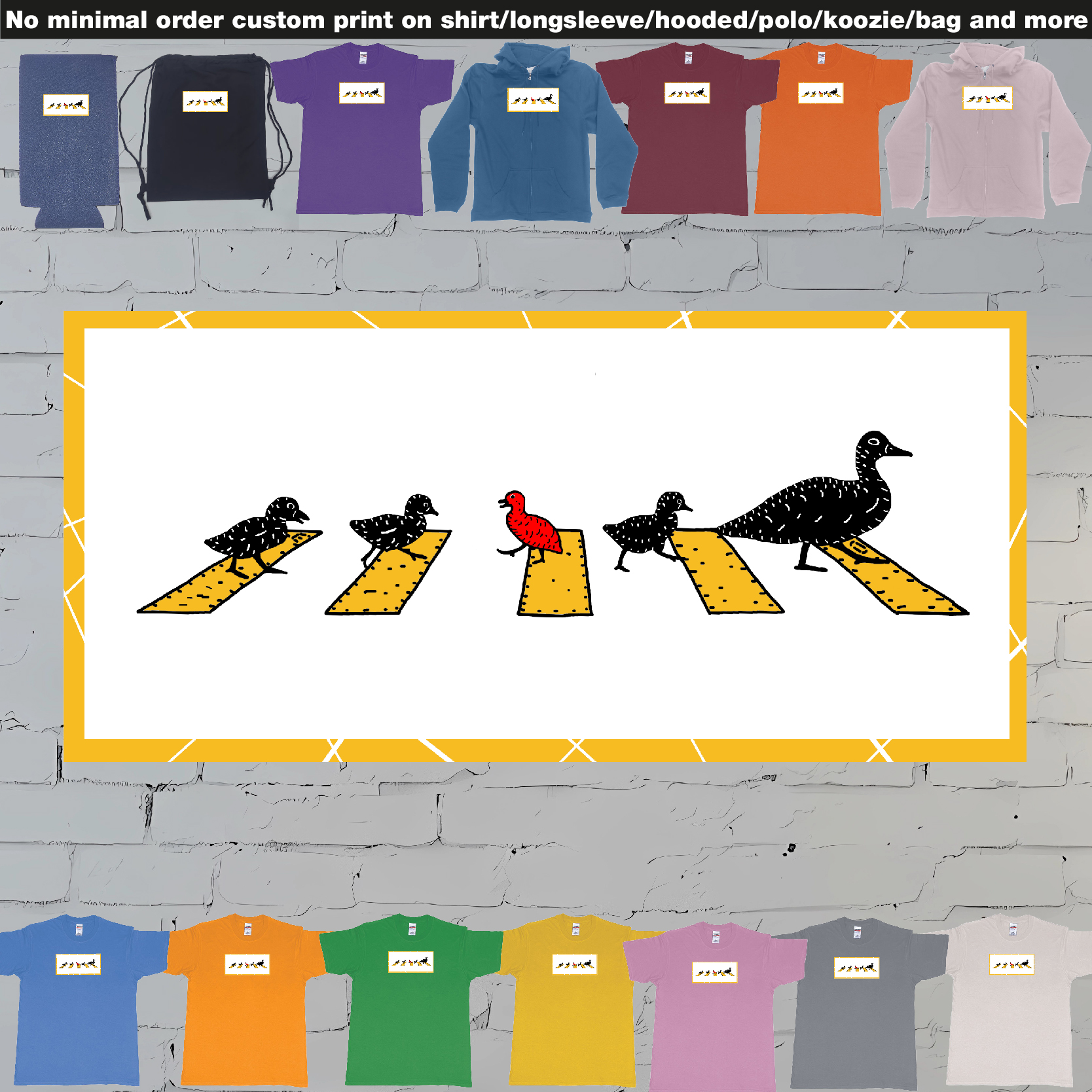 Custom tshirt design 4481 Business Duck choice your own printing text made in Bali