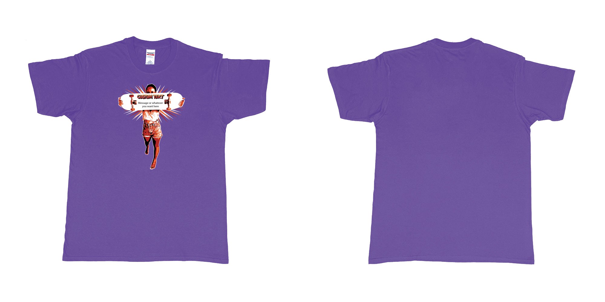 Custom tshirt design  in fabric color purple choice your own text made in Bali by The Pirate Way