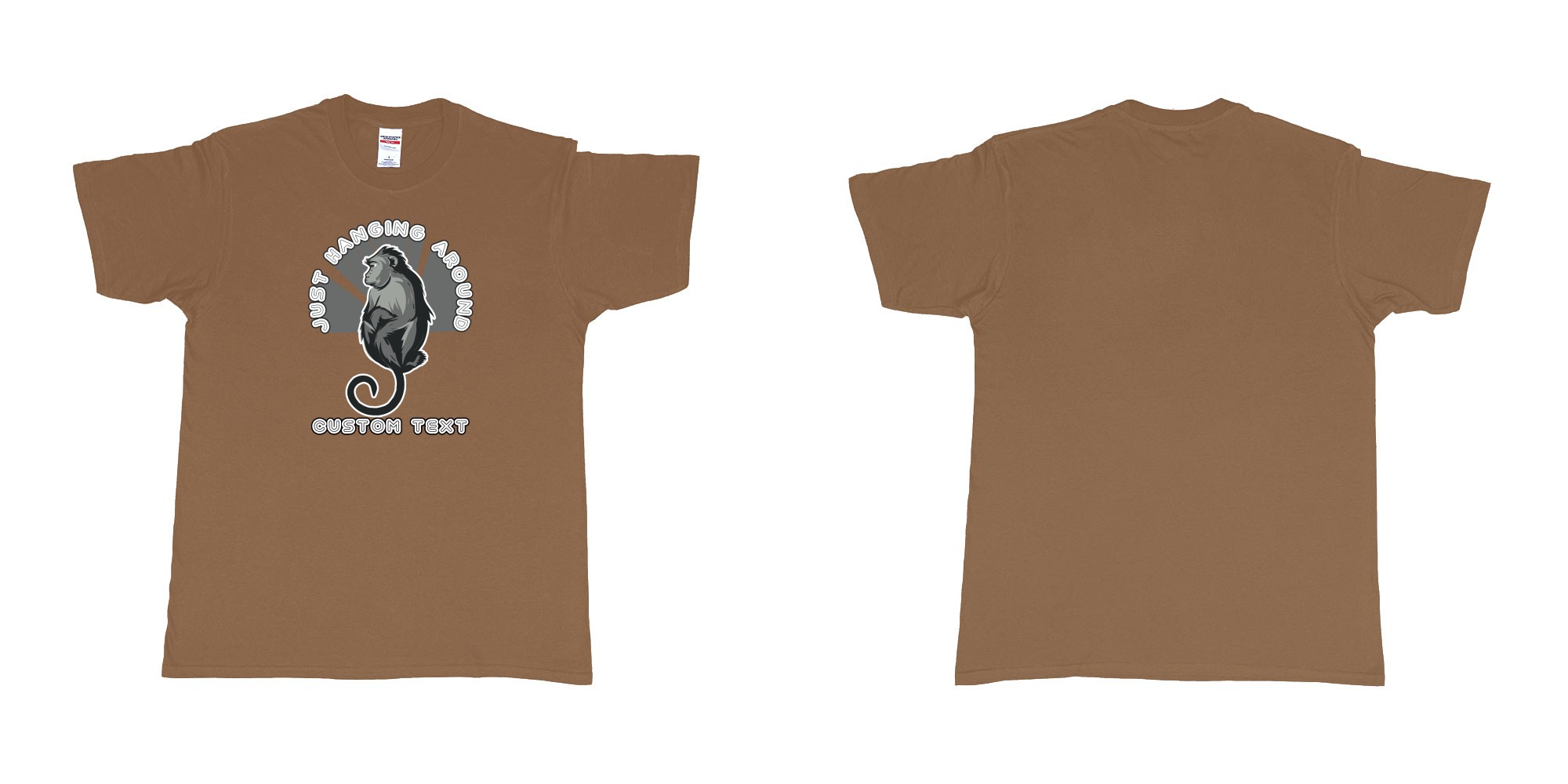 Custom tshirt design  in fabric color chestnut choice your own text made in Bali by The Pirate Way
