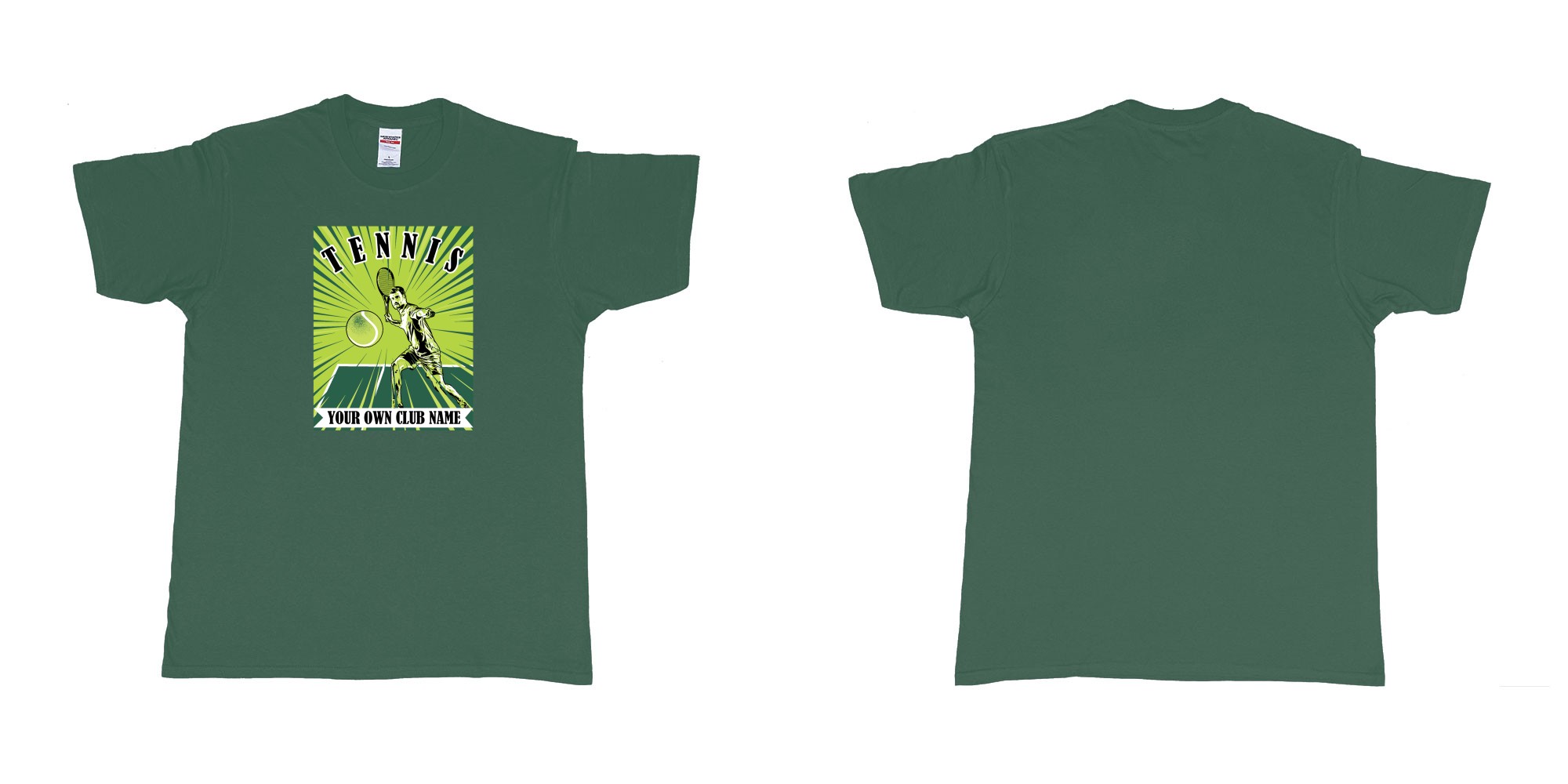 Custom tshirt design  in fabric color forest-green choice your own text made in Bali by The Pirate Way