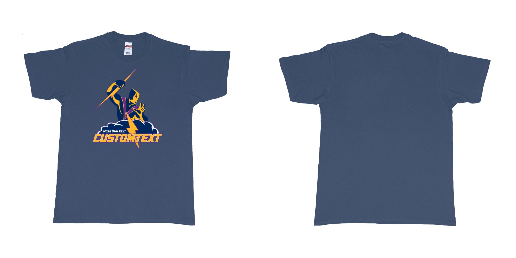 Custom tshirt design  in fabric color navy choice your own text made in Bali by The Pirate Way