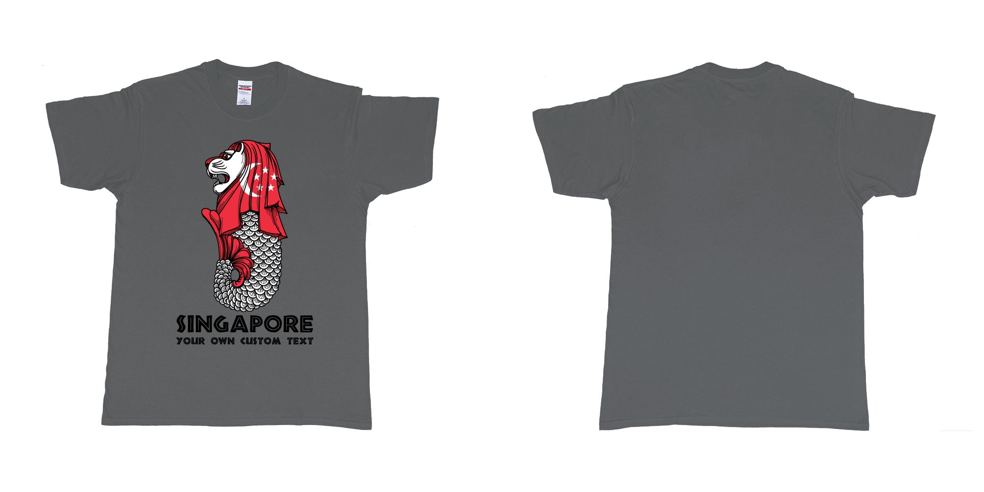 Custom tshirt design  in fabric color charcoal choice your own text made in Bali by The Pirate Way