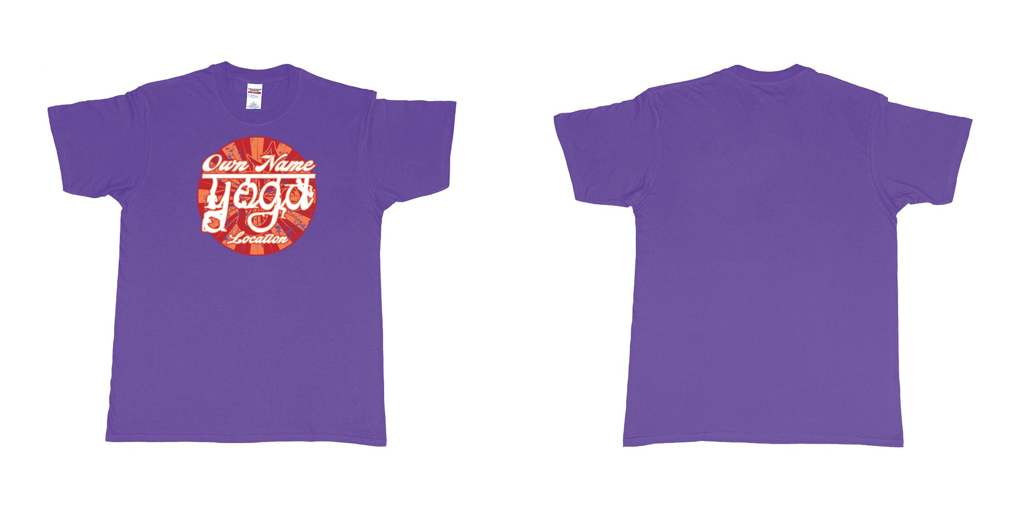 Custom tshirt design  in fabric color purple choice your own text made in Bali by The Pirate Way