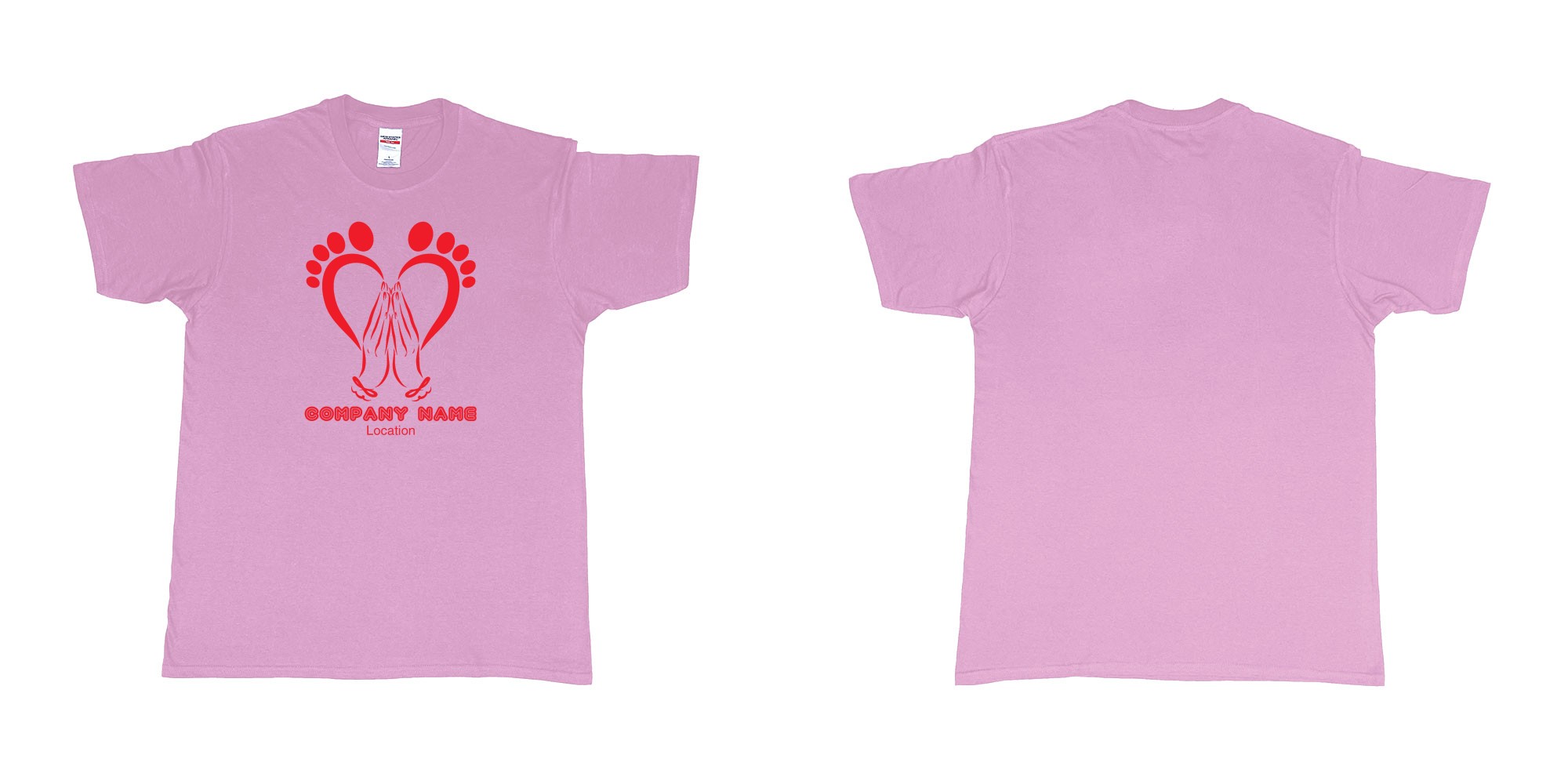 Custom tshirt design  in fabric color light-pink choice your own text made in Bali by The Pirate Way
