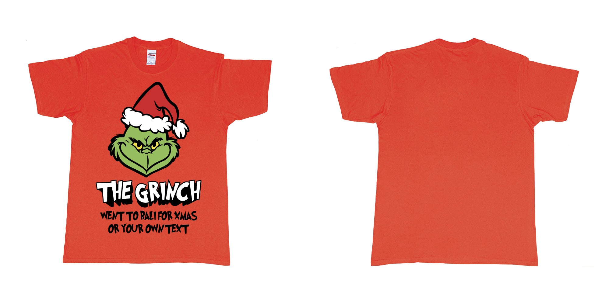 Custom tshirt design  in fabric color red choice your own text made in Bali by The Pirate Way