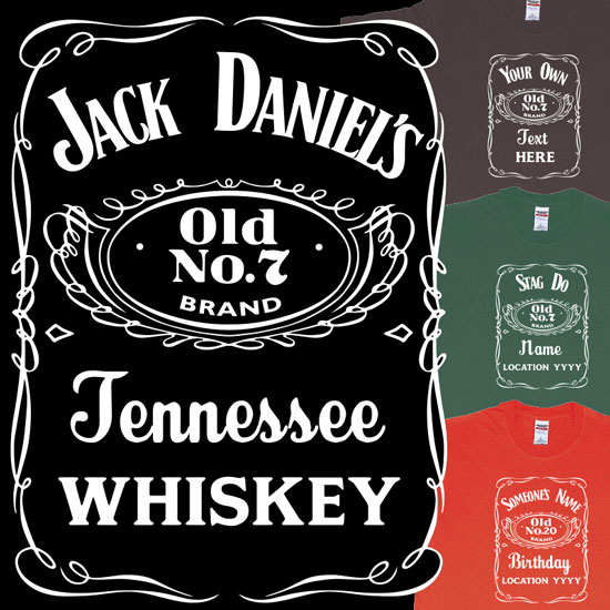 Custom tshirt design Custom Jack Daniels Label T Shirt choice your own printing text made in Bali