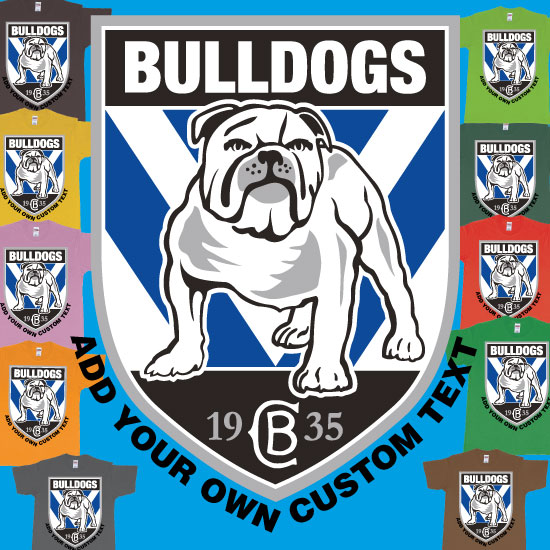 Custom tshirt design NRL Canterbury Bankstown Bulldogs Custom Logo Design Print Tshirt choice your own printing text made in Bali