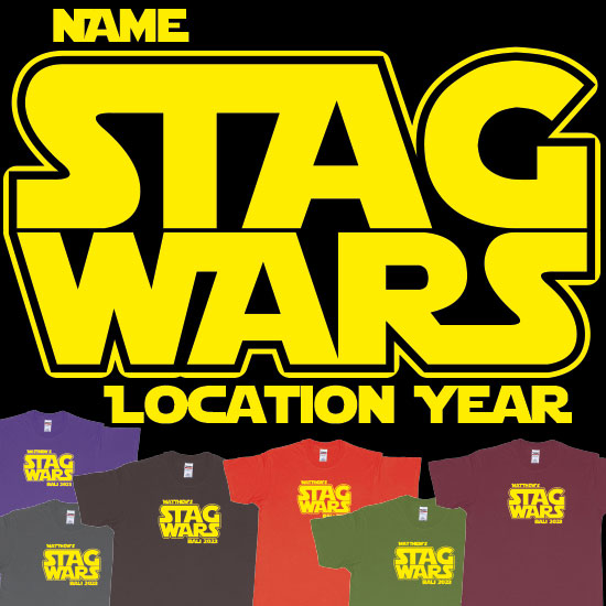 Join the Stag Wars movement with a custom Star Wars t-shirt