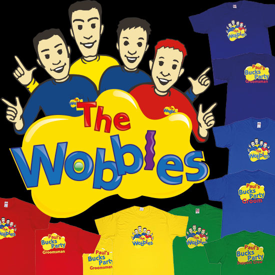 Custom tshirt design The Wobbles choice your own printing text made in Bali