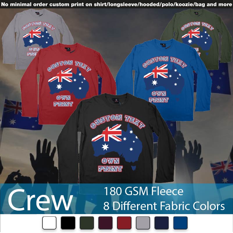 Australia Best Custom Tshirt Print Bali Crewneck Long Sleeved Sweatshirt Sweatshirt On Demand Printing Bali