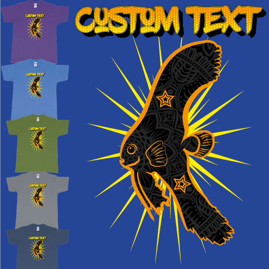 Custom tshirt design Batfish Juvenile Star Own Text choice your own printing text made in Bali