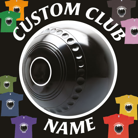 Custom tshirt design Bowls Lawn Bowling Custom Club Name Teeshirt in Bali choice your own printing text made in Bali