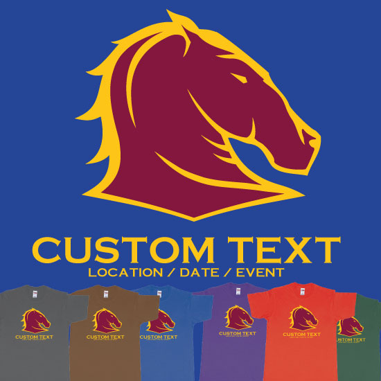 Custom tshirt design Brisbane Broncos Australian Professional Rugby League Football Club Queensland choice your own printing text made in Bali