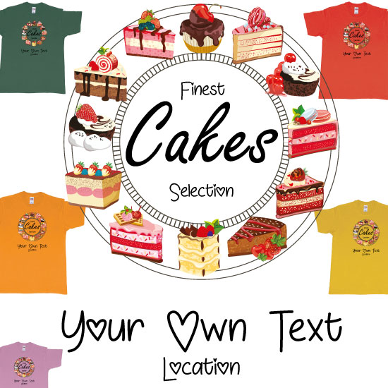 Custom tshirt design Cakes O'clock finest selection Your own text choice your own printing text made in Bali