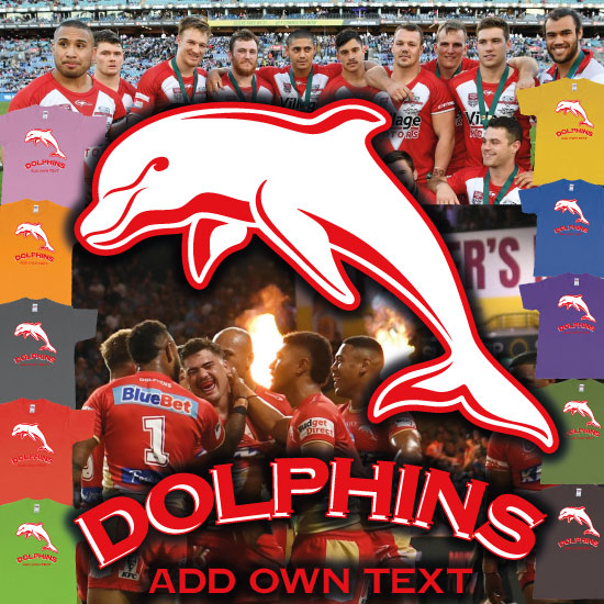 Dolphins Australian National Rugby League Custom Tshirt Printing