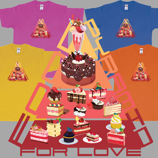 Custom tshirt design Food Pyramid for Love catering your cake desires choice your own printing text made in Bali