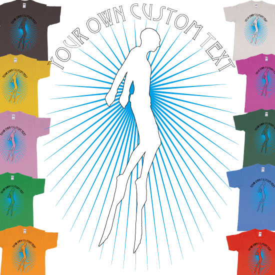 Custom tshirt design Freediver Swimming Sun Rays choice your own printing text made in Bali