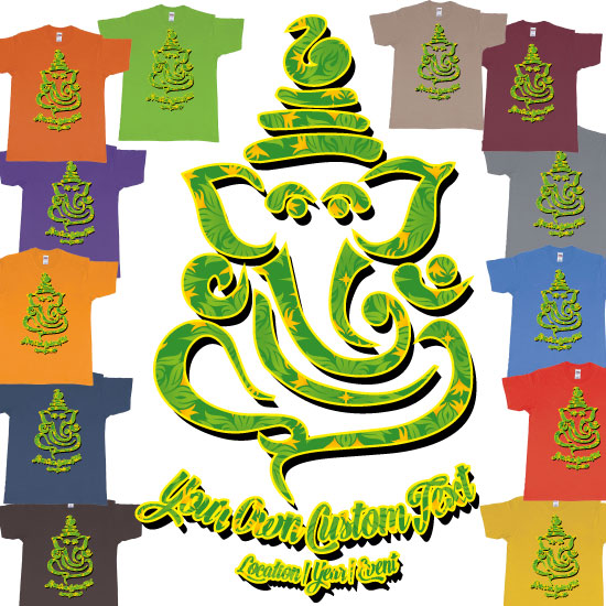 Custom tshirt design Ganesh Soft Jungle Yoga Customize Own Design choice your own printing text made in Bali