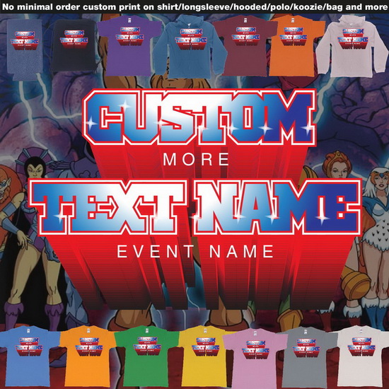 He-Man Masters Of The Universe Custom Text DTF Printing in Bali Step into the legendary world of Eternia with our custom He-Man Masters of the Universe font t-shirt! Inspired by the iconic text and style from the beloved TV show and movies, this design puts the po