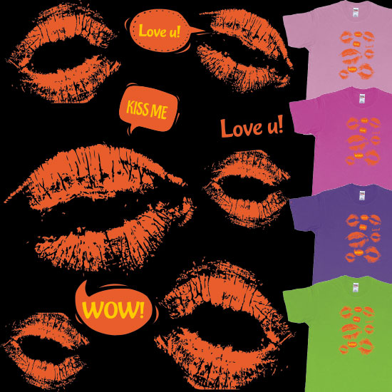 Kissing Lips hen or stag party tshirt