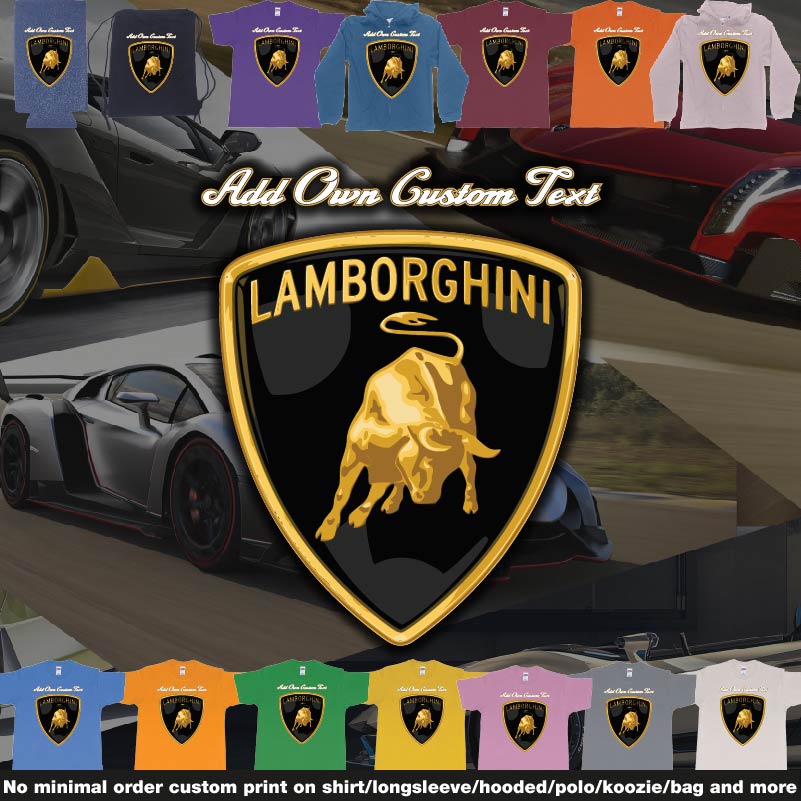 Lamborghini Logo Tshirt Printing Add Own Text 02 Thumbnail