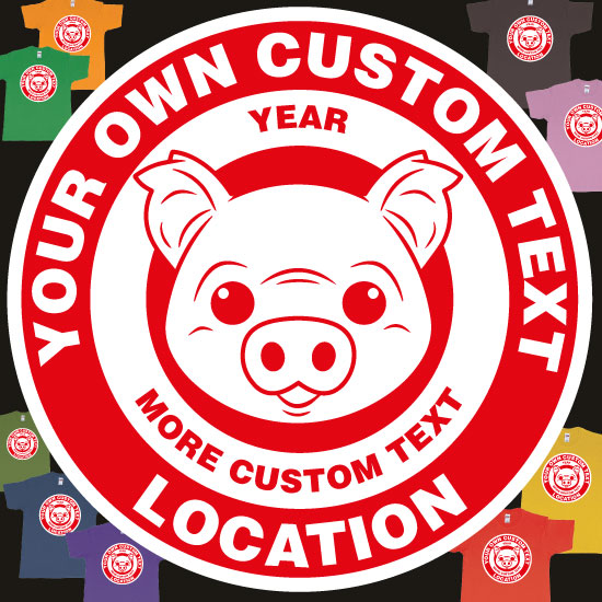 Custom tshirt design Little Piggy Target choice your own printing text made in Bali