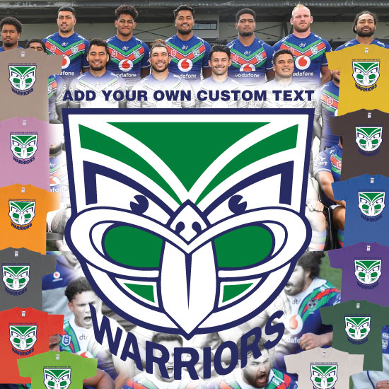 Custom tshirt design New Zealand Warriors Custom Tshirt Printing choice your own printing text made in Bali