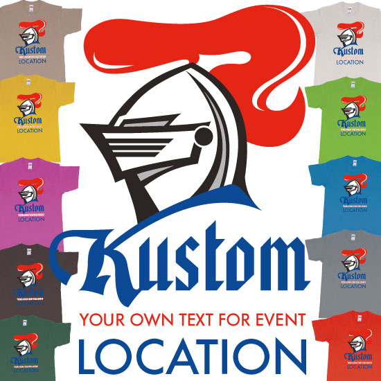 Custom tshirt design Newcastle Knights Rugby League Team Custom Event Teeshirt choice your own printing text made in Bali