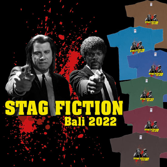 Custom tshirt design Pulp Fiction Blood Stag Fiction choice your own printing text made in Bali