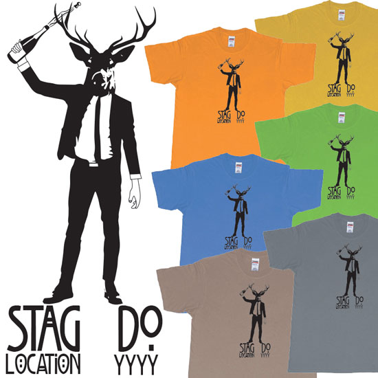 Custom tshirt design Stag Businessman Champagne choice your own printing text made in Bali