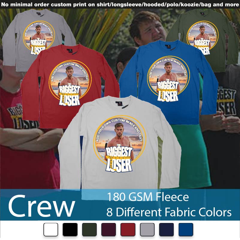 The Biggest Loser Logo Custom Image Funny Tshirt Design Crewneck Long Sleeved Sweatshirt Sweatshirt