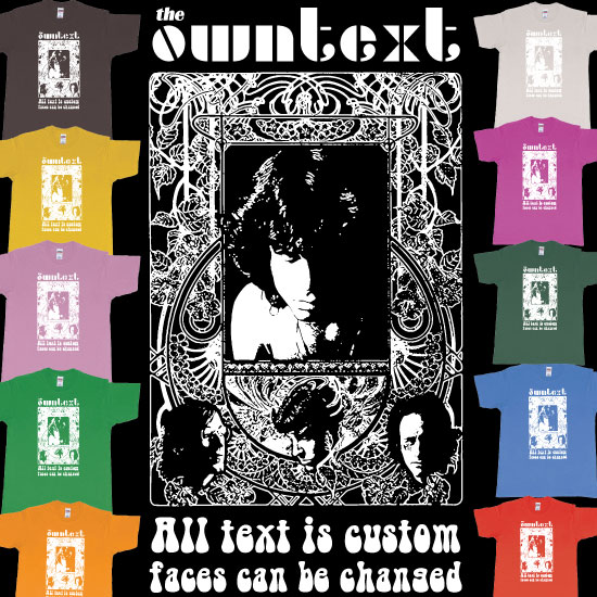 Custom tshirt design The Doors Poster Custom Pictures and Text Print Teeshirt choice your own printing text made in Bali