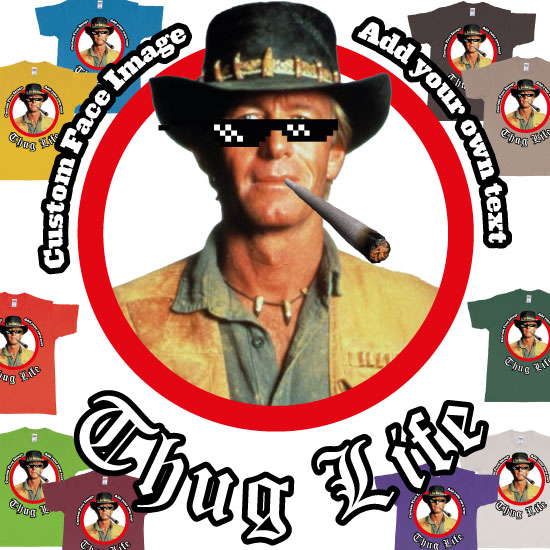 Custom tshirt design Thug Life Meme Sunglasses Joint Custom Image choice your own printing text made in Bali