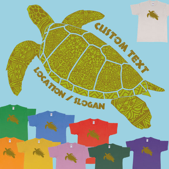 Custom tshirt design Turtle Bali Tribal Teeshirt Custom Own Design Screen Printing choice your own printing text made in Bali