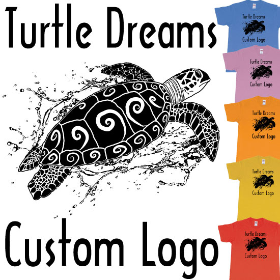 Custom tshirt design Turtle Dreams Custom Logo Design choice your own printing text made in Bali