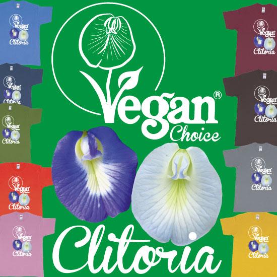 Custom tshirt design Vegan Choice Clitoria Flowers Teeshirt choice your own printing text made in Bali