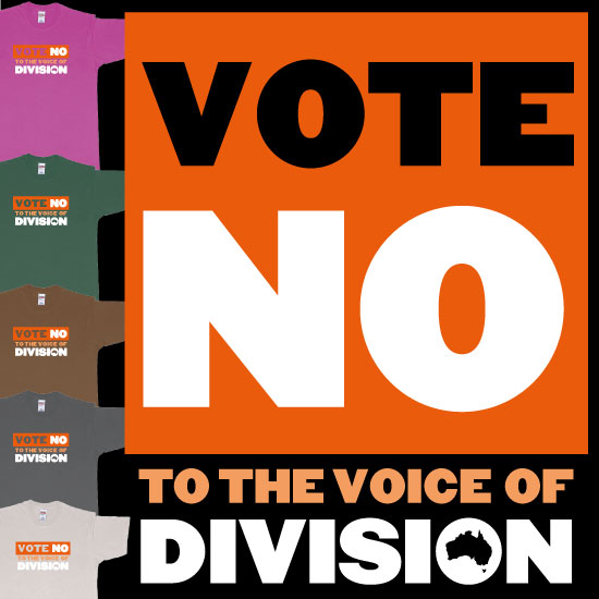 Custom tshirt design Vote No To The Voice Of Division Australia Teeshirt Order Now choice your own printing text made in Bali