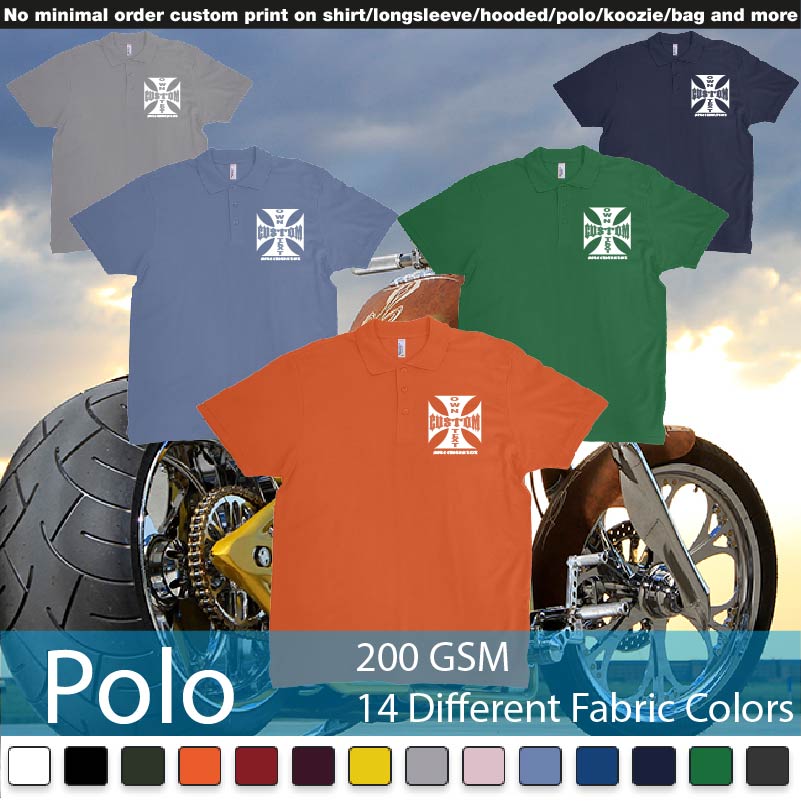 West Coast Choppers Logo Custom Design Printing Polo Shirts Samples