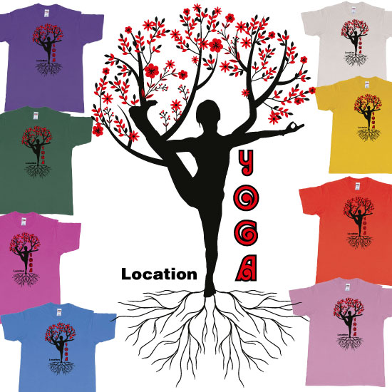 Custom tshirt design Yoga Tree Of Life Is Blooming Own Logo Location Design choice your own printing text made in Bali