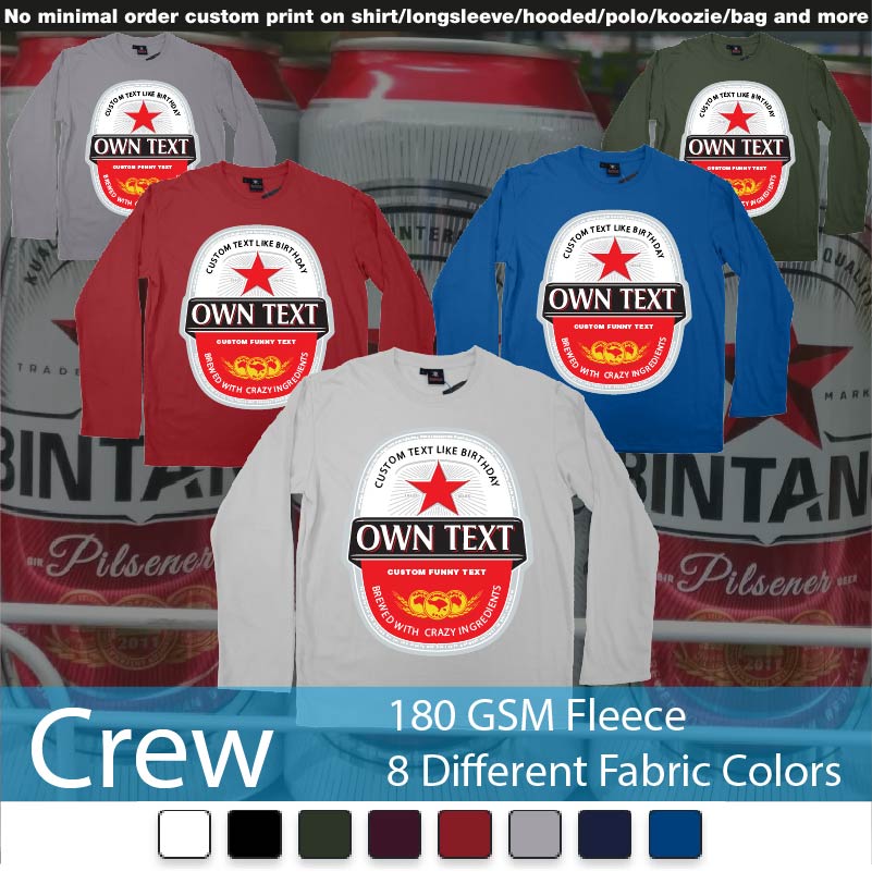 Beer Bintang Large Label Crewneck Long Sleeved Sweatshirt Sweatshirt