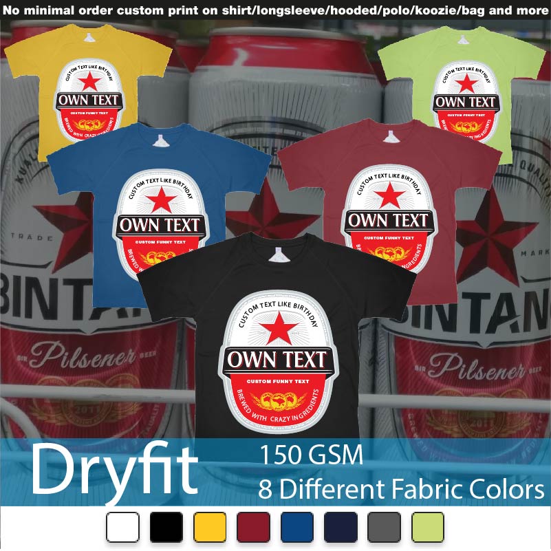 Beer Bintang Large Label Dryfit Tshirt Samples