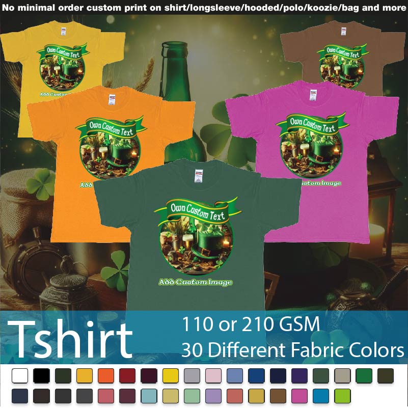 St Patricks Day Four Leaf Clover Custom Printing Tshirts Samples