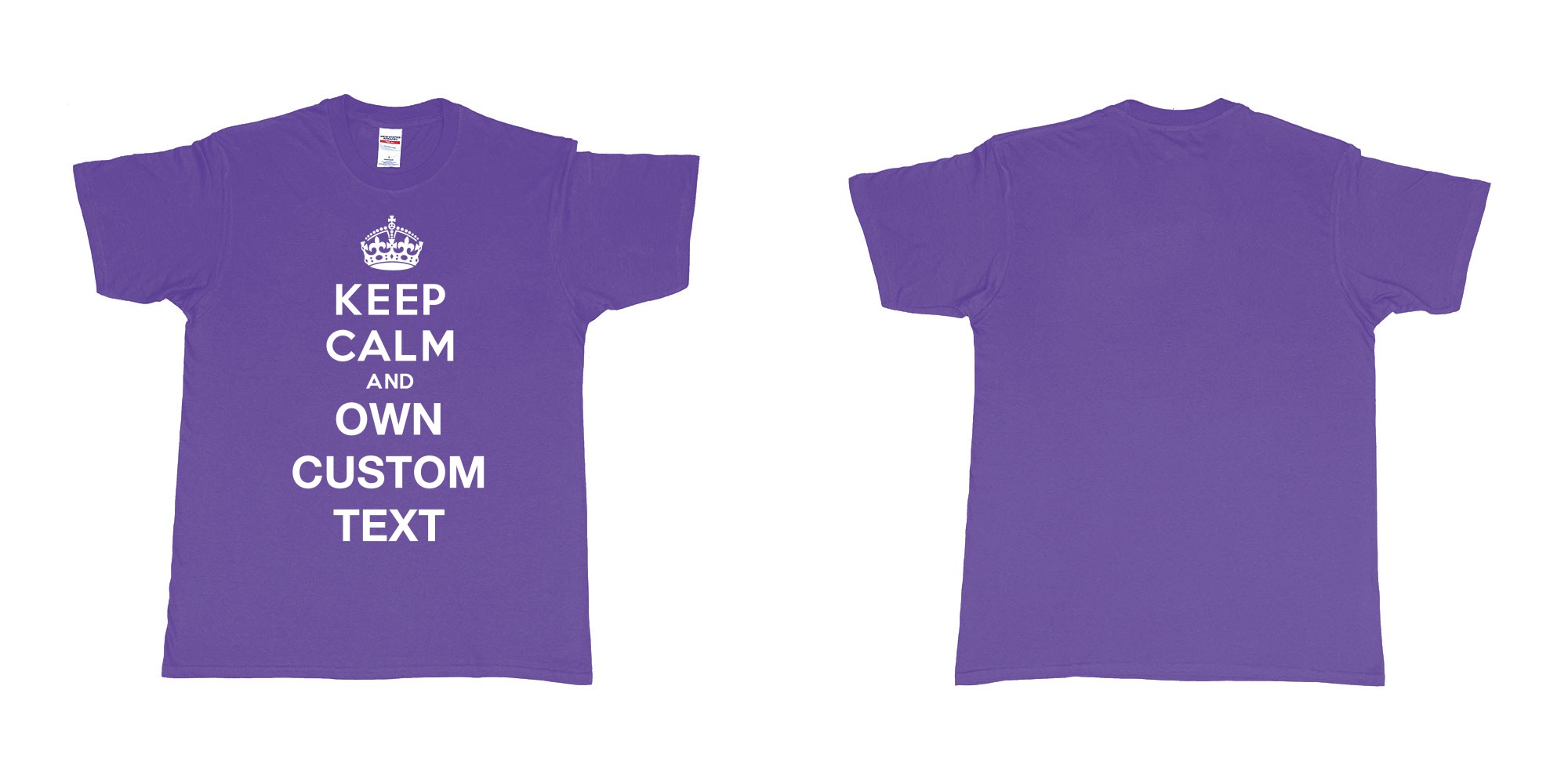 Custom tshirt design  in fabric color purple choice your own text made in Bali by The Pirate Way