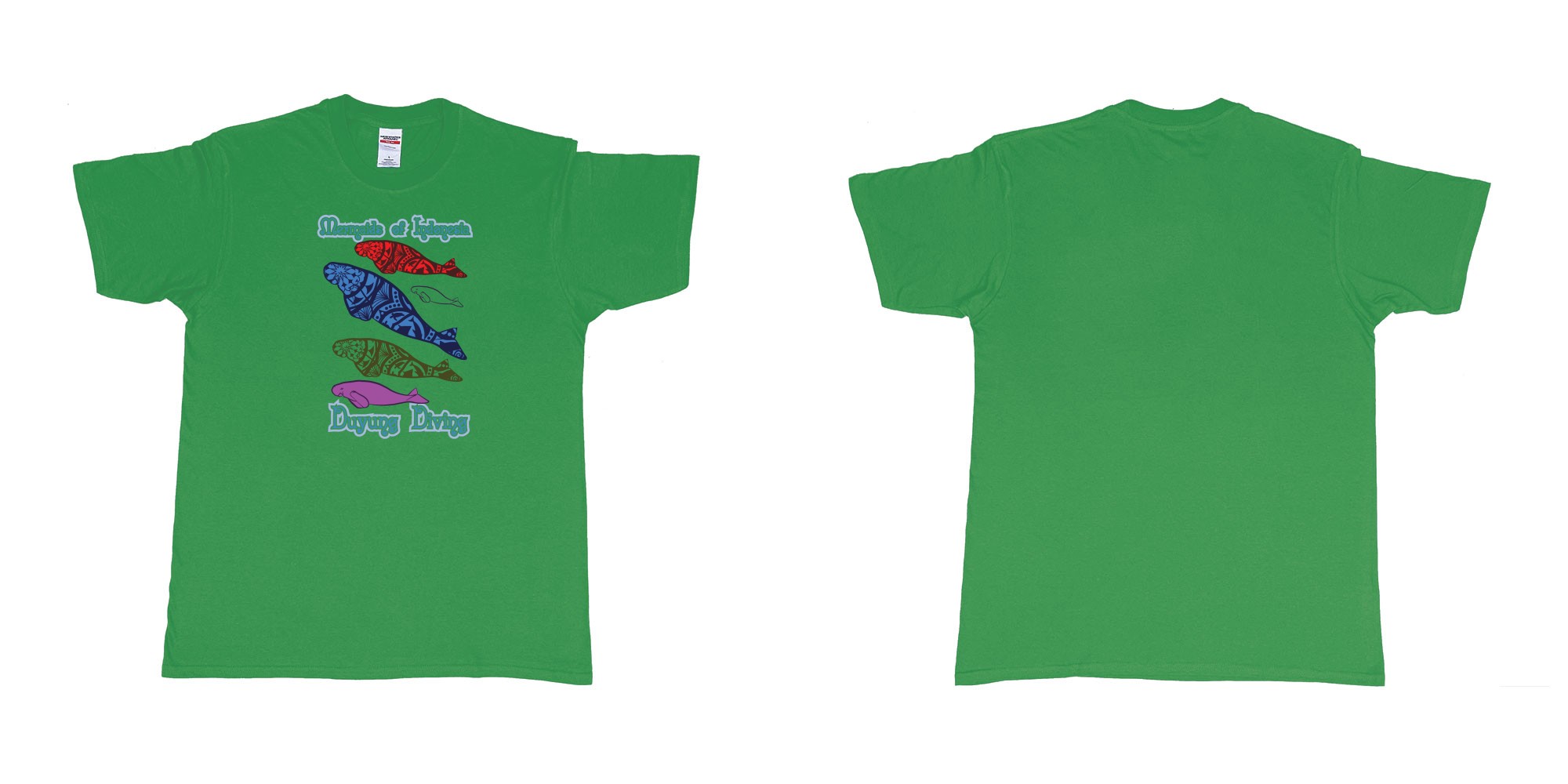 Custom tshirt design  in fabric color irish-green choice your own text made in Bali by The Pirate Way