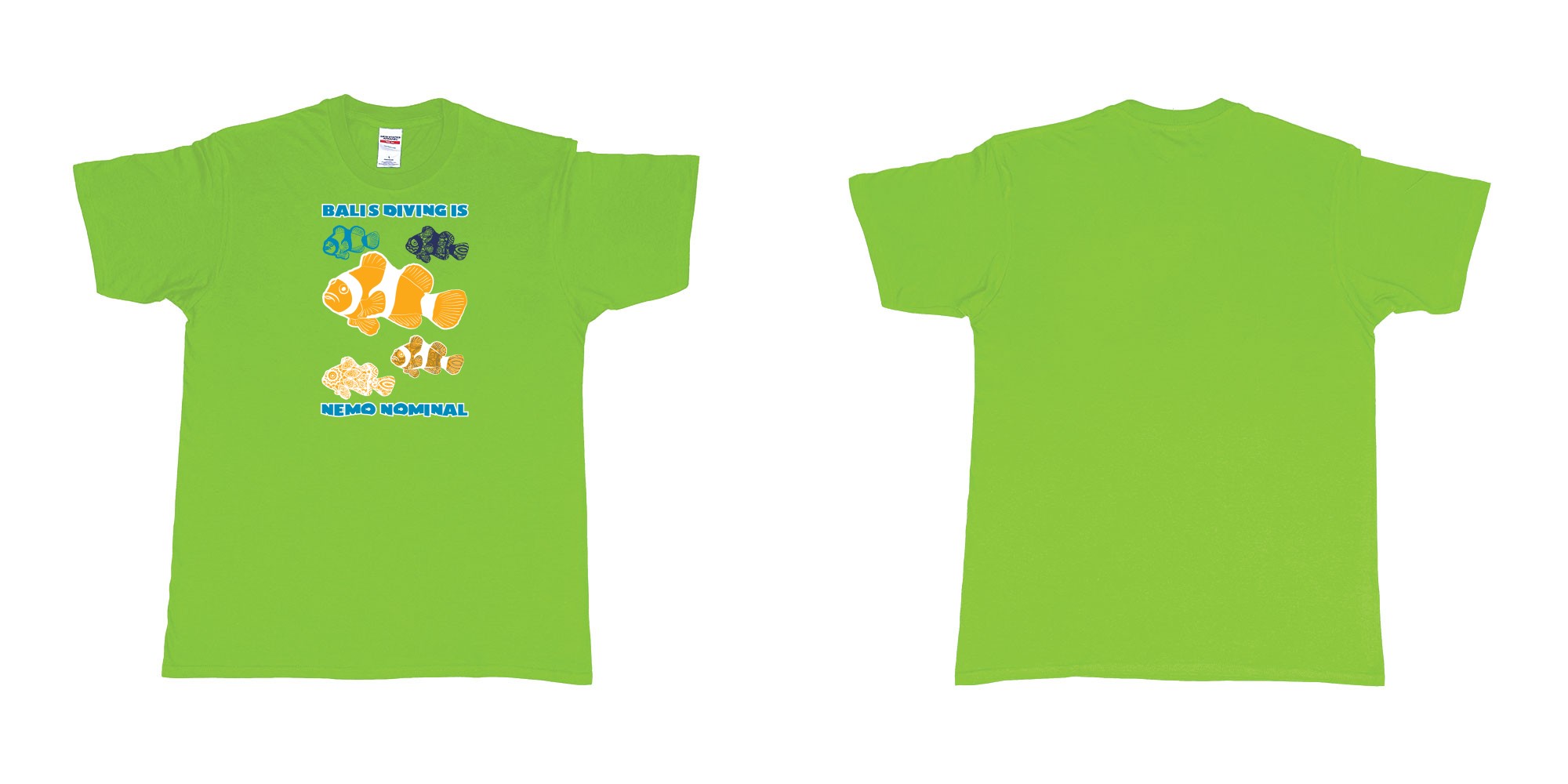 Custom tshirt design  in fabric color lime choice your own text made in Bali by The Pirate Way