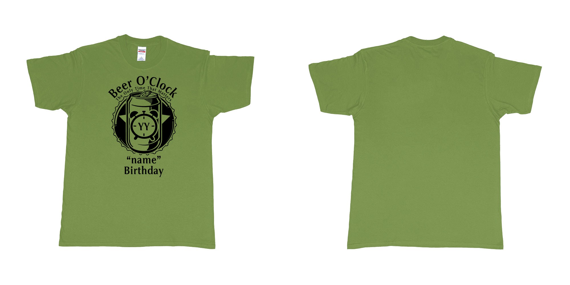 Custom tshirt design  in fabric color military-green choice your own text made in Bali by The Pirate Way