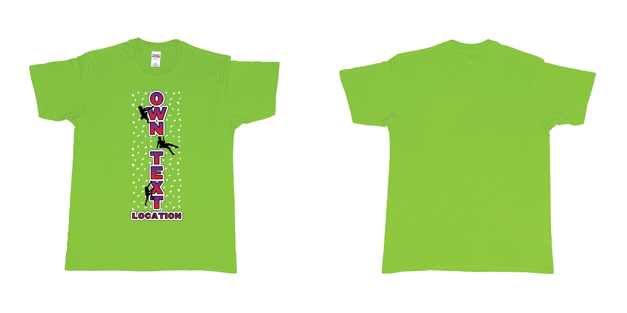 Custom tshirt design  in fabric color lime choice your own text made in Bali by The Pirate Way