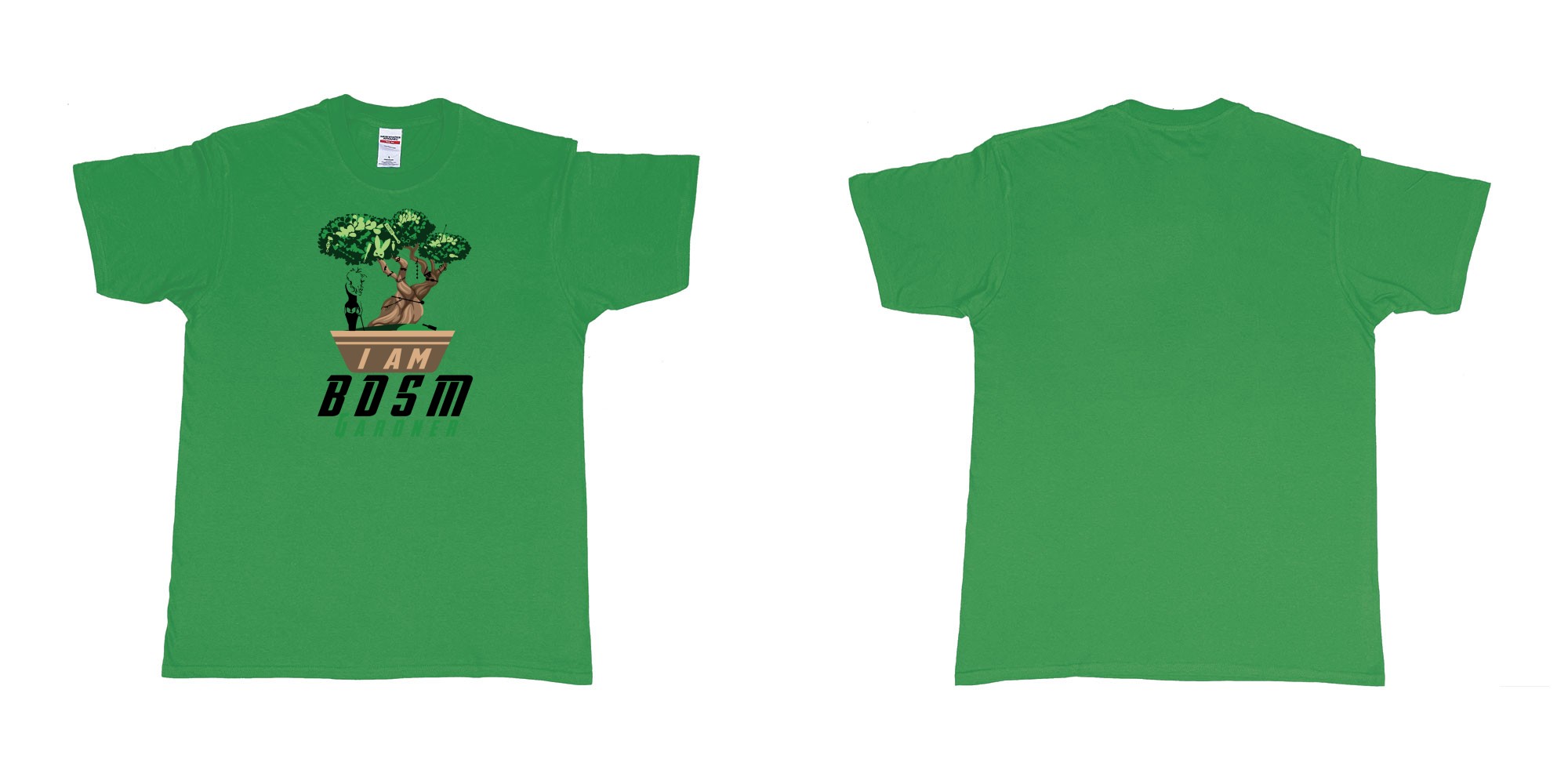 Custom tshirt design  in fabric color irish-green choice your own text made in Bali by The Pirate Way