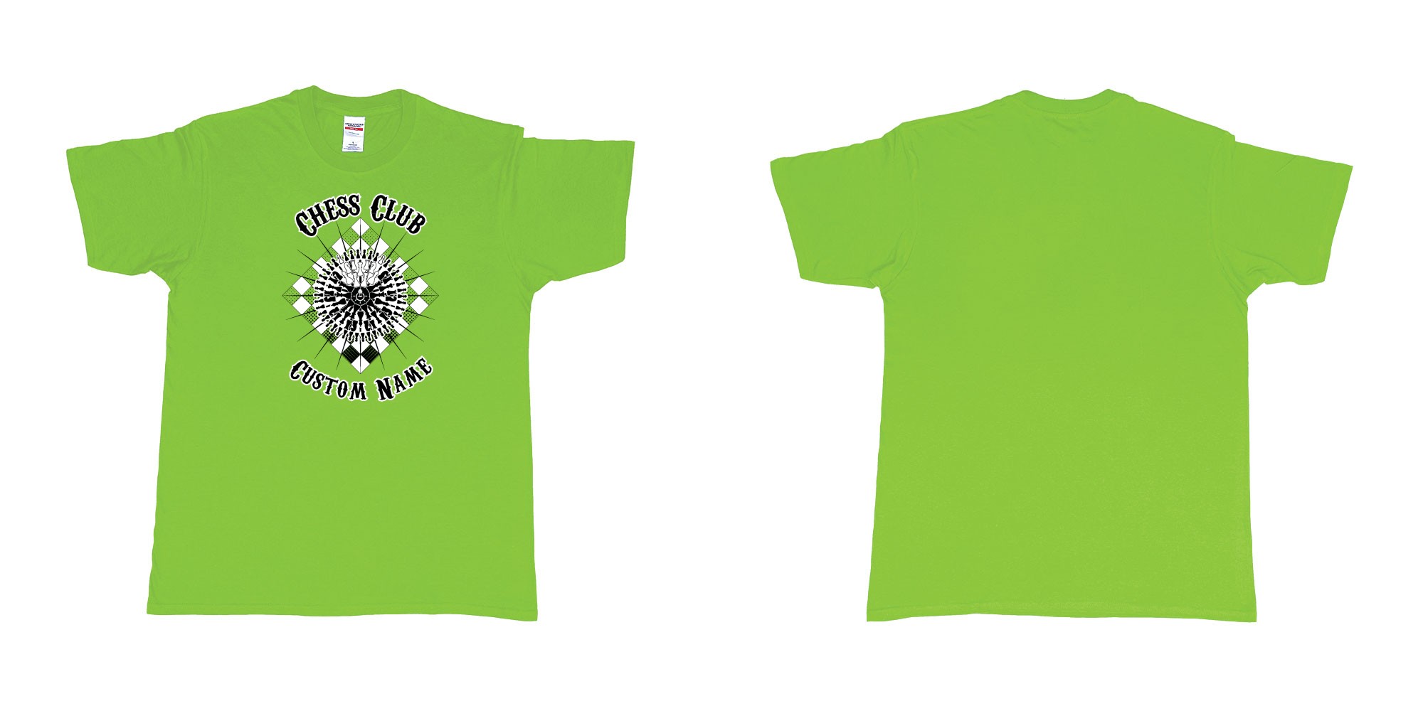 Custom tshirt design  in fabric color lime choice your own text made in Bali by The Pirate Way