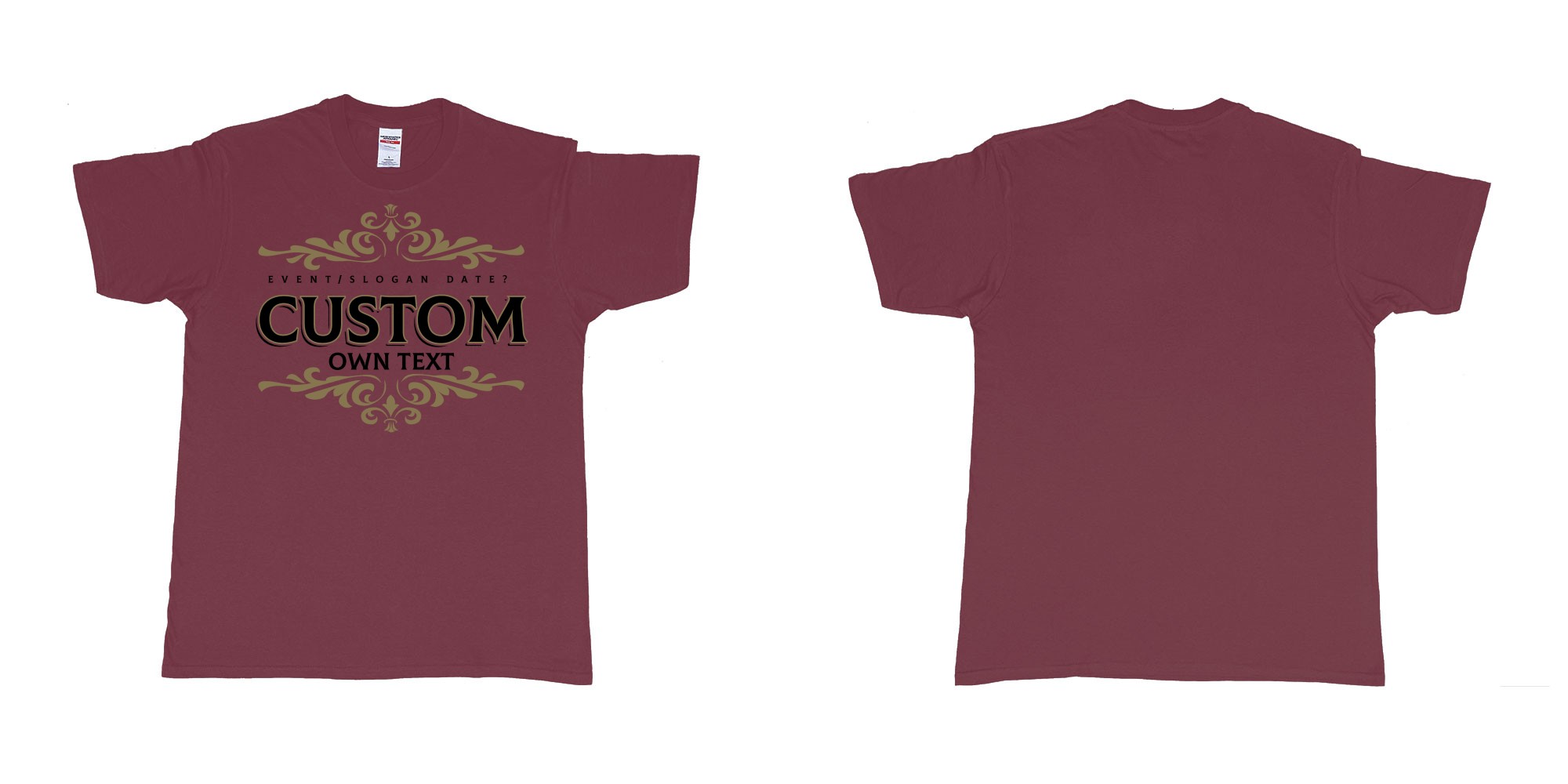 Custom tshirt design  in fabric color marron choice your own text made in Bali by The Pirate Way